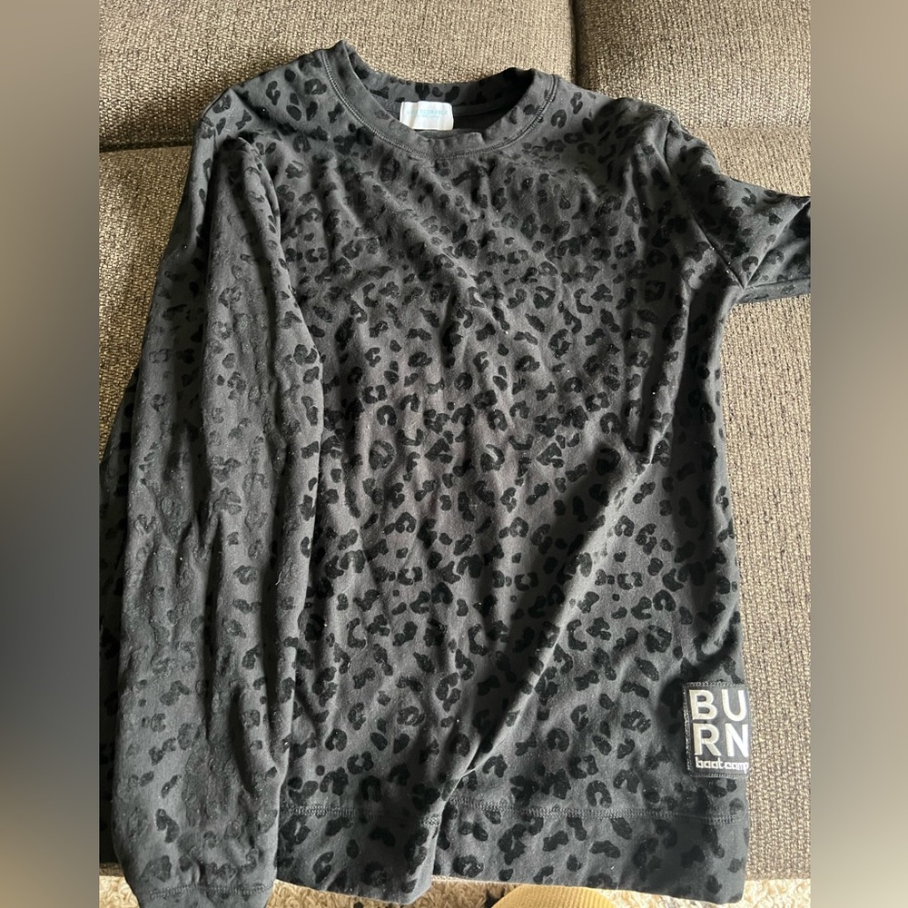Burn boot camp black leopard sweatshirt